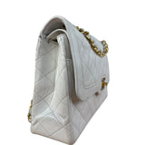 Chanel CC White Quilted Double Flap Bag 1988