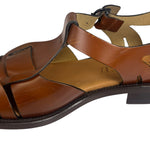 Hereu Brown Leather Pesca Fisherman Sandals