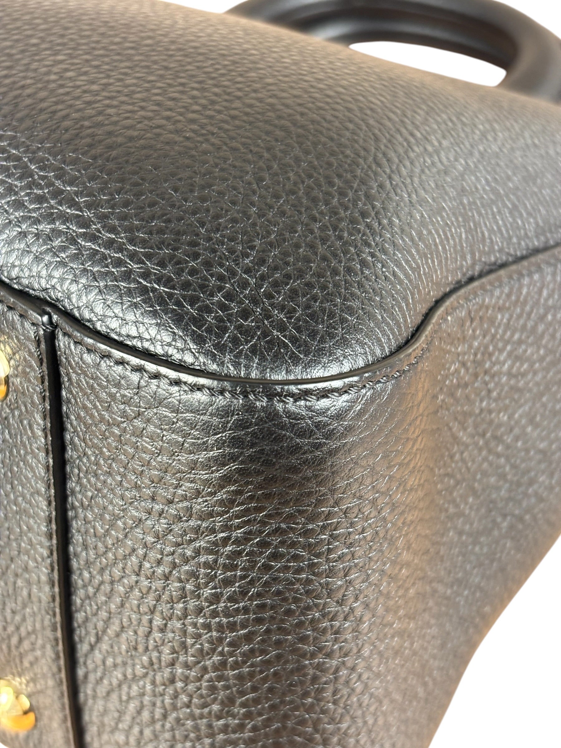 Fendi Black Leather Small FF Tote Two-Way Bag