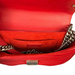Louis Vuitton Red Leather New Wave Chain Flap Bag MM