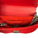 Louis Vuitton Red Leather New Wave Chain Flap Bag MM