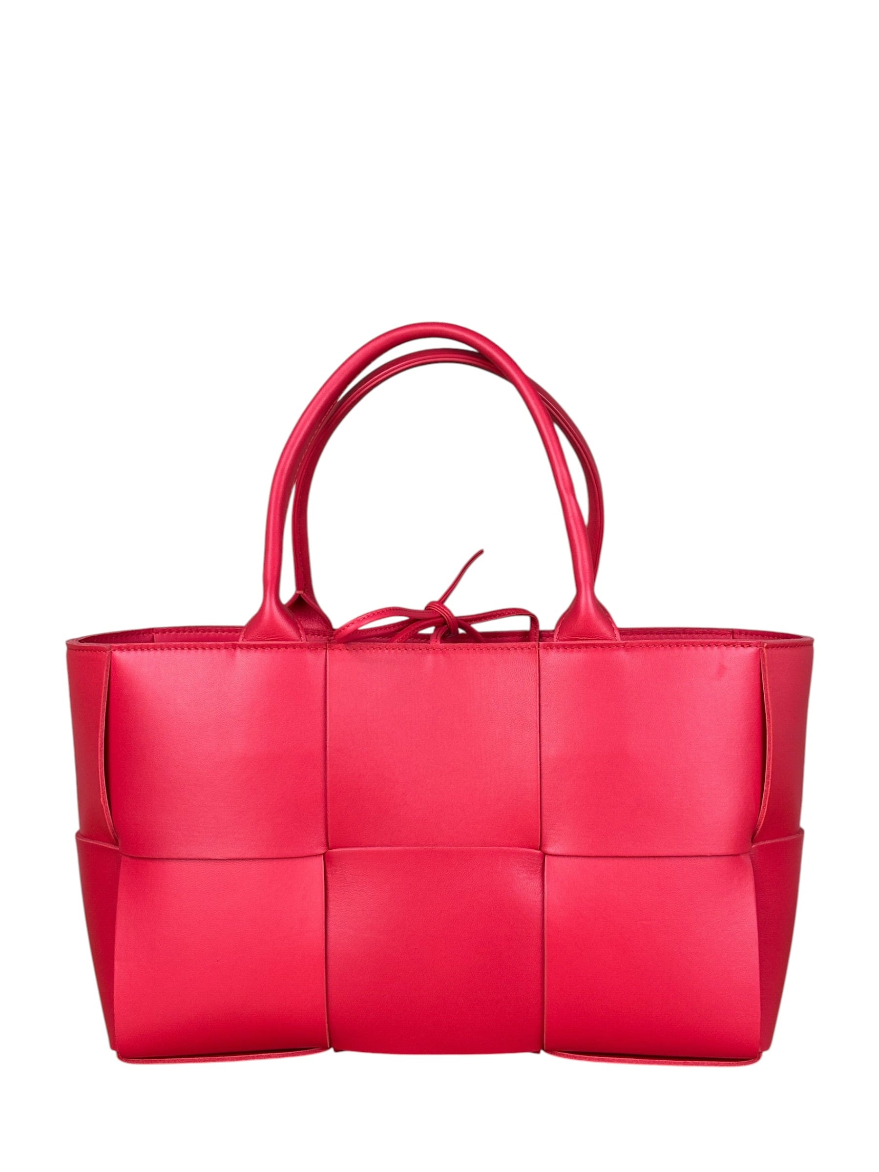 Bottega Veneta Red Leather Arco Tote Bag