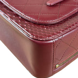 Chanel Burgundy Python Quilted Leather Vanity Two-Way Bag 2017
