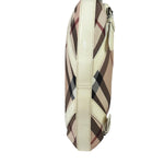 Burberry Beige Leather Trim Nova Check Hobo Bag