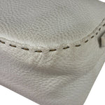 Fendi White Leather Selleria Baguette