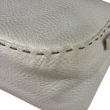 Fendi White Leather Selleria Baguette