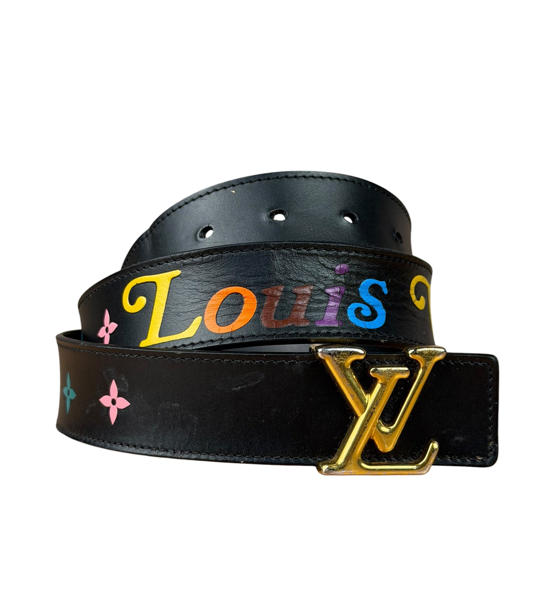 Louis Vuitton Black New Wave Belt