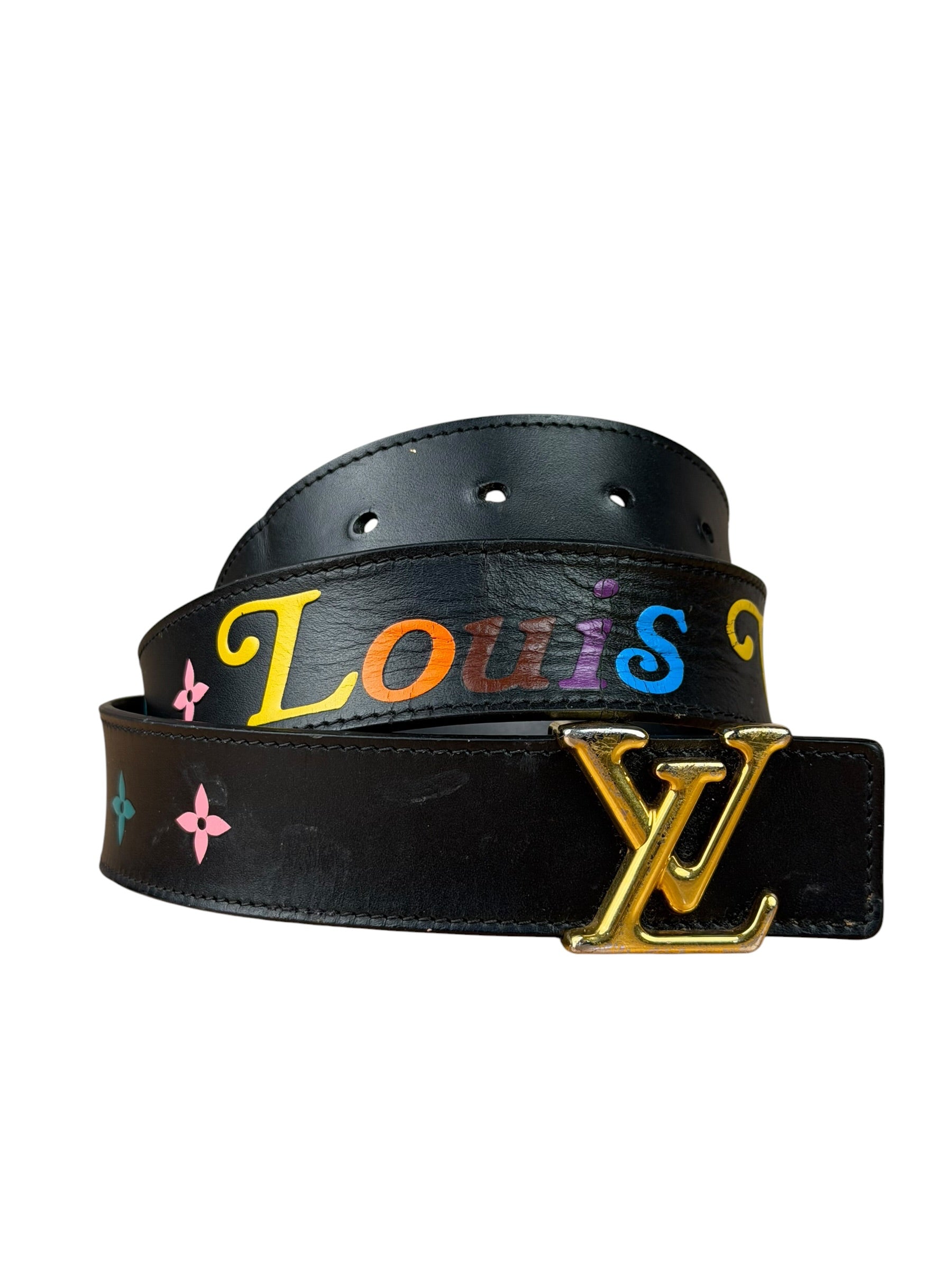 Louis Vuitton Black New Wave Belt