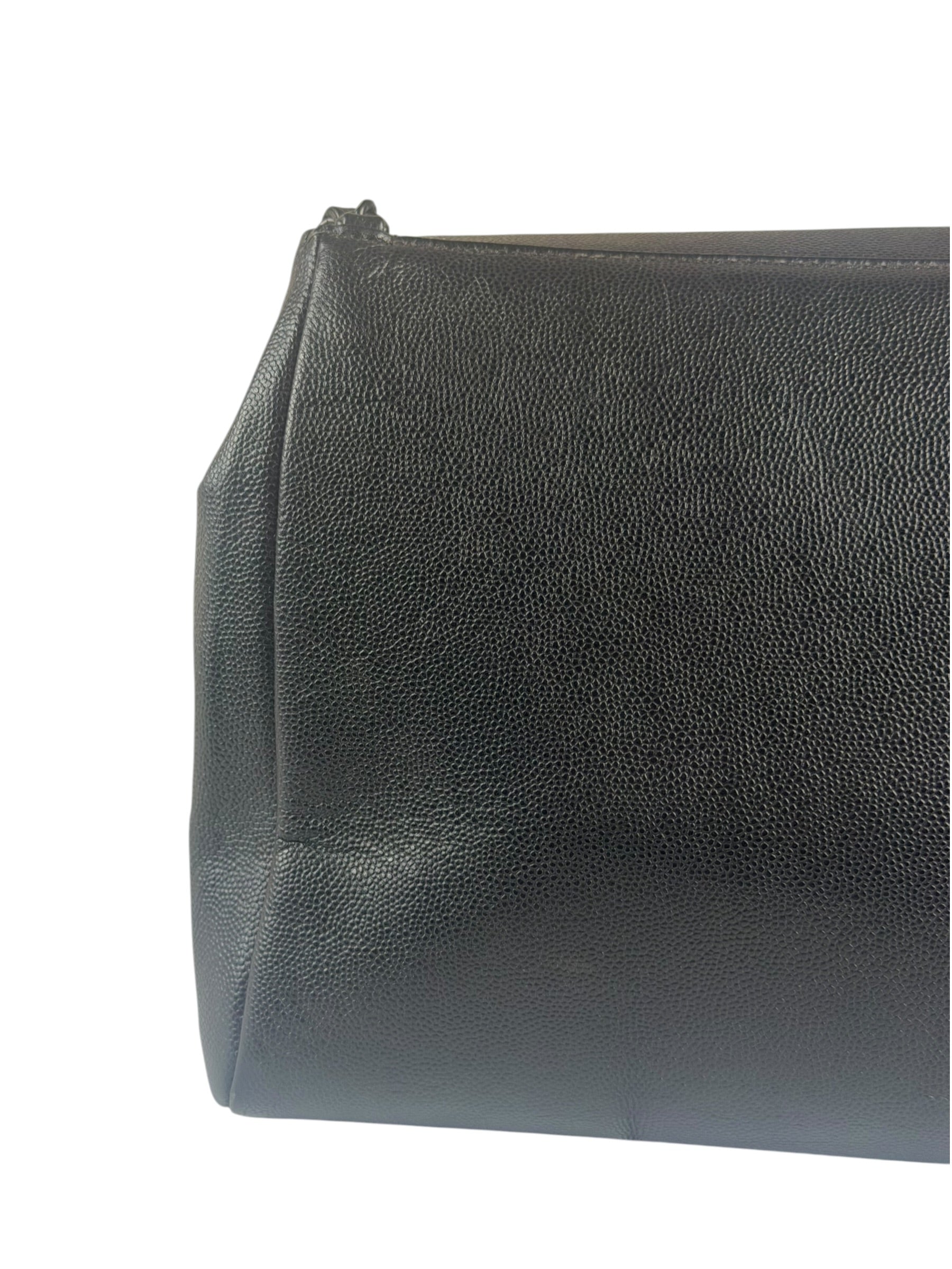 Chanel Black Pebbled Leather Curved Flap 1997