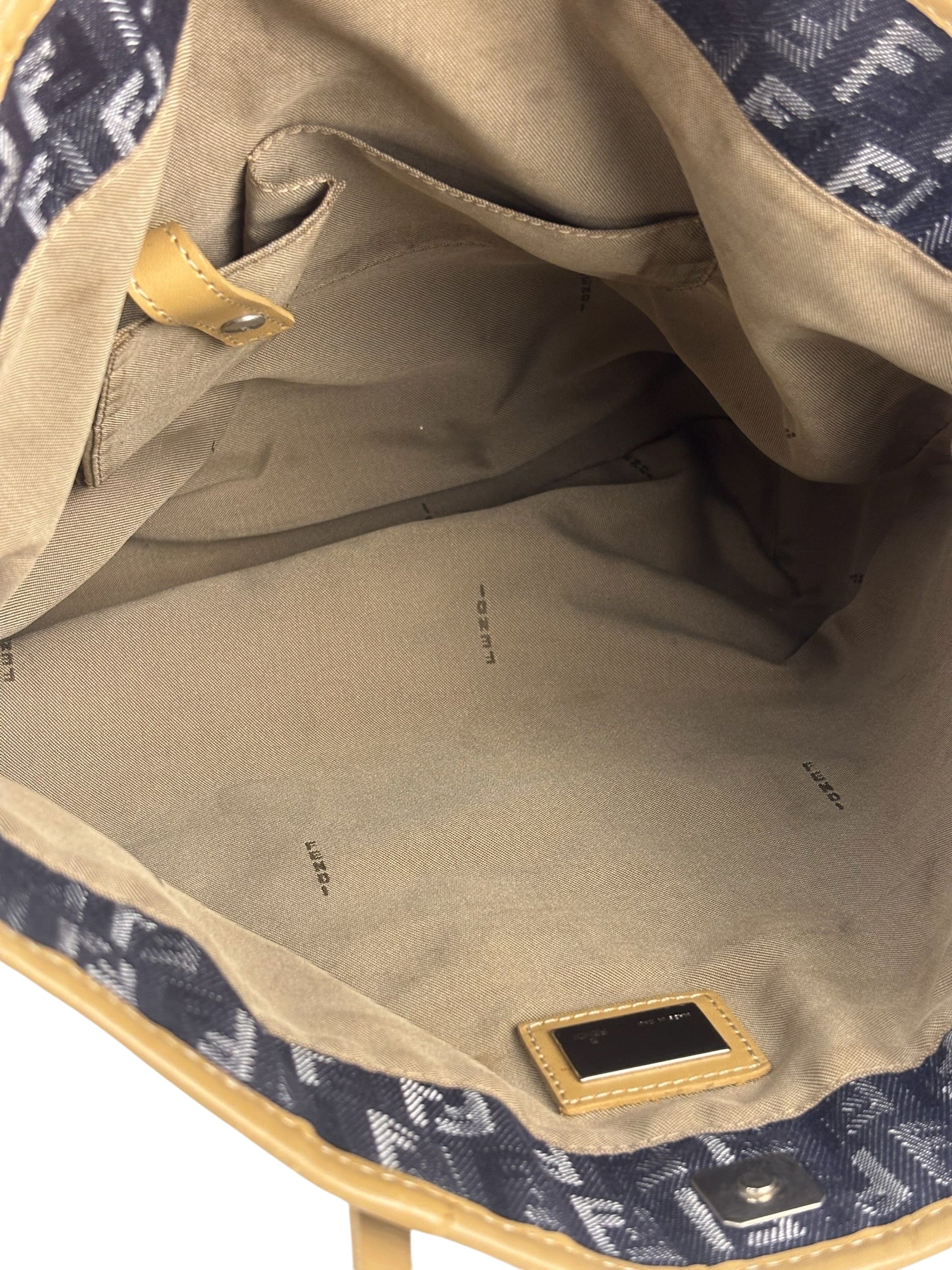 Fendi Purple Denim Roll Zucchino Tote
