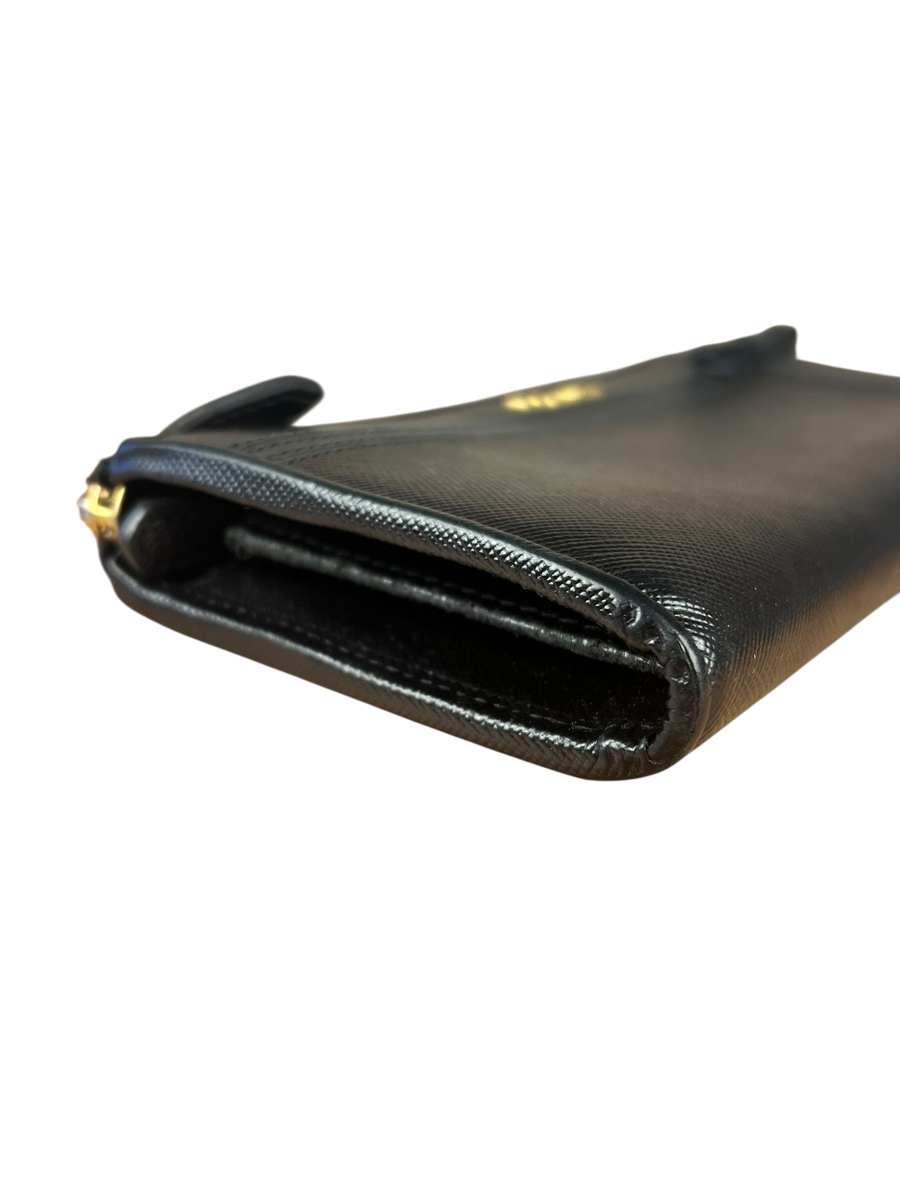 Prada Black Saffiano Leather Long Wallet