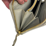 Balenciaga Grey Leather Moto Long Wallet