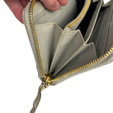 Balenciaga Grey Leather Moto Long Wallet