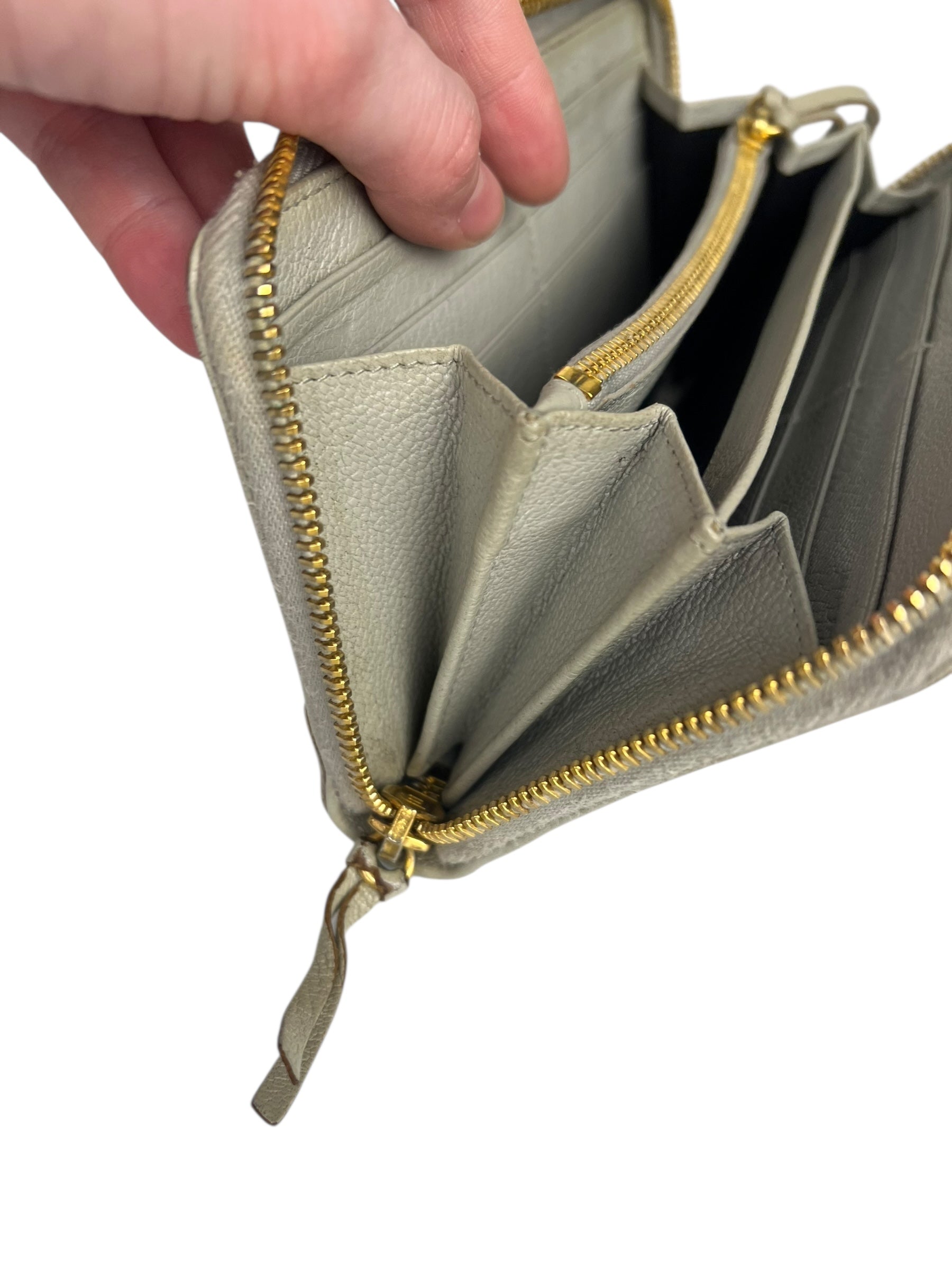 Balenciaga Grey Leather Moto Long Wallet