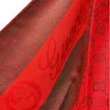 Gucci Carcoal-Grey/Red Reversible Wool-Jacquard Scarf