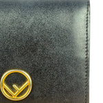 Fendi Black Leather Bifold Compact Wallet