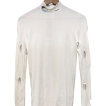 Prada White Cutout Mock Neck Long Sleeve Top