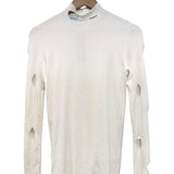 Prada White Cutout Mock Neck Long Sleeve Top