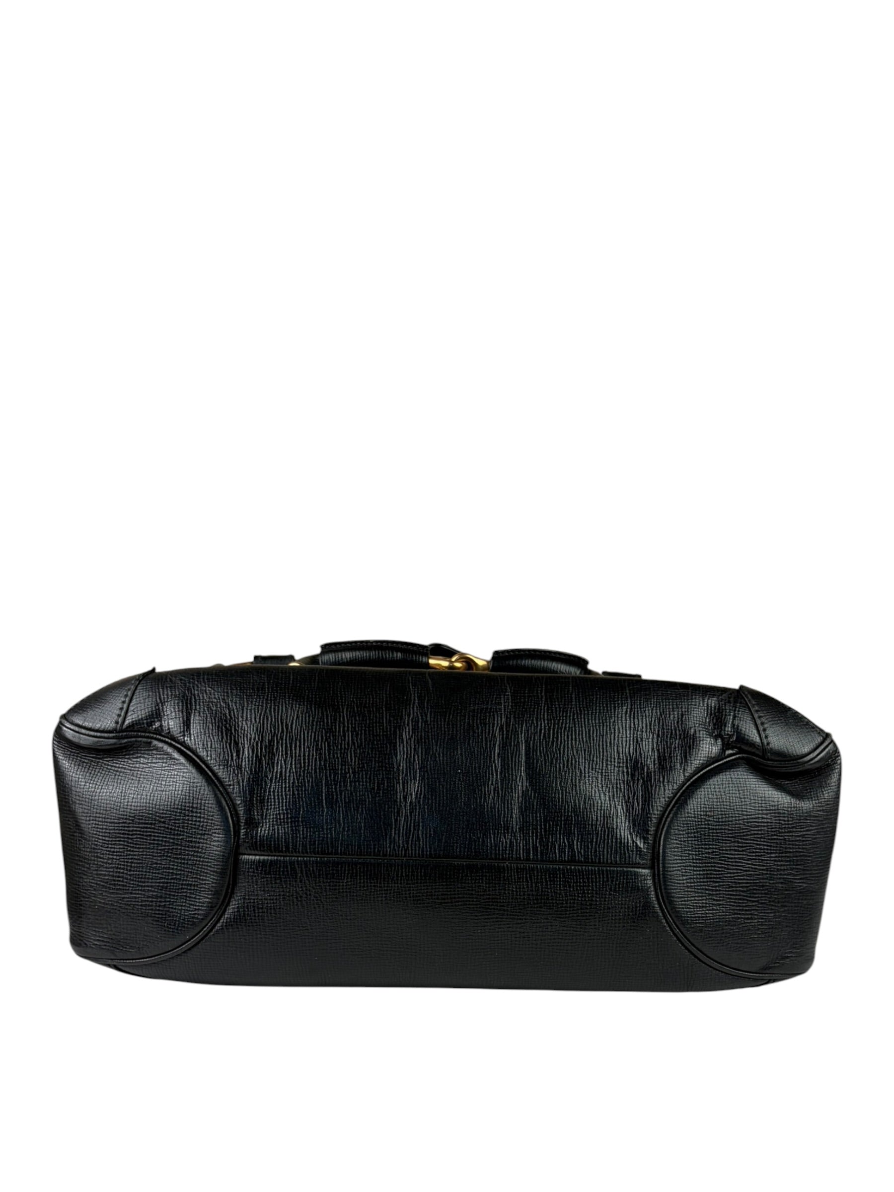 Gucci Vintage Black Horsebit Flap Bag
