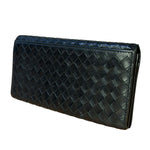 Bottega Veneta Black Intercciato Long Wallet