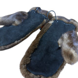 Vintage Brown Fur Mittens