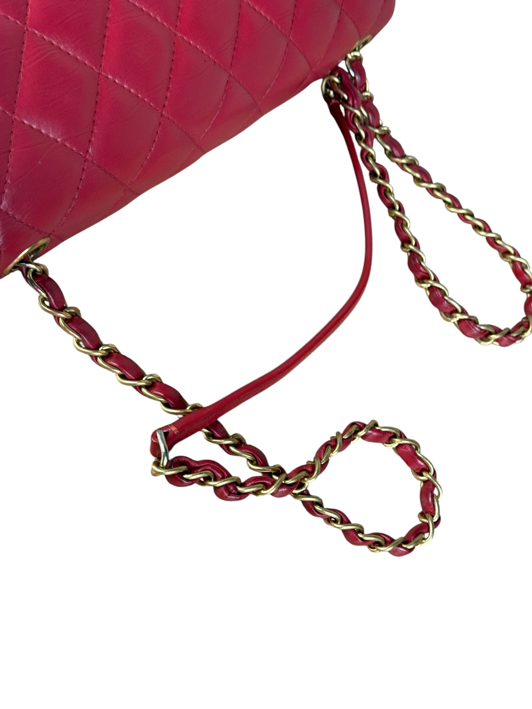 Chanel Dark Fuchsia Quilted Leather Flap Bag 2019
