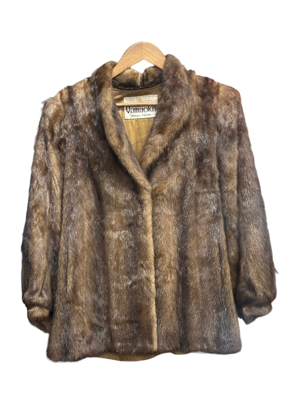 Vintage Motomachi Yamaoka Mixed Dark Brown Mink Fur Coat