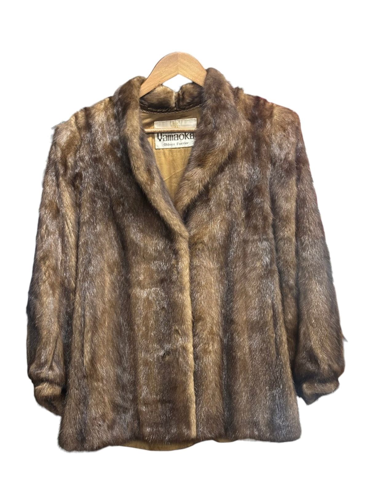 Vintage Motomachi Yamaoka Mixed Dark Brown Mink Fur Coat