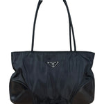 Prada Vintage Black Nylon Zip Shoulder Bag