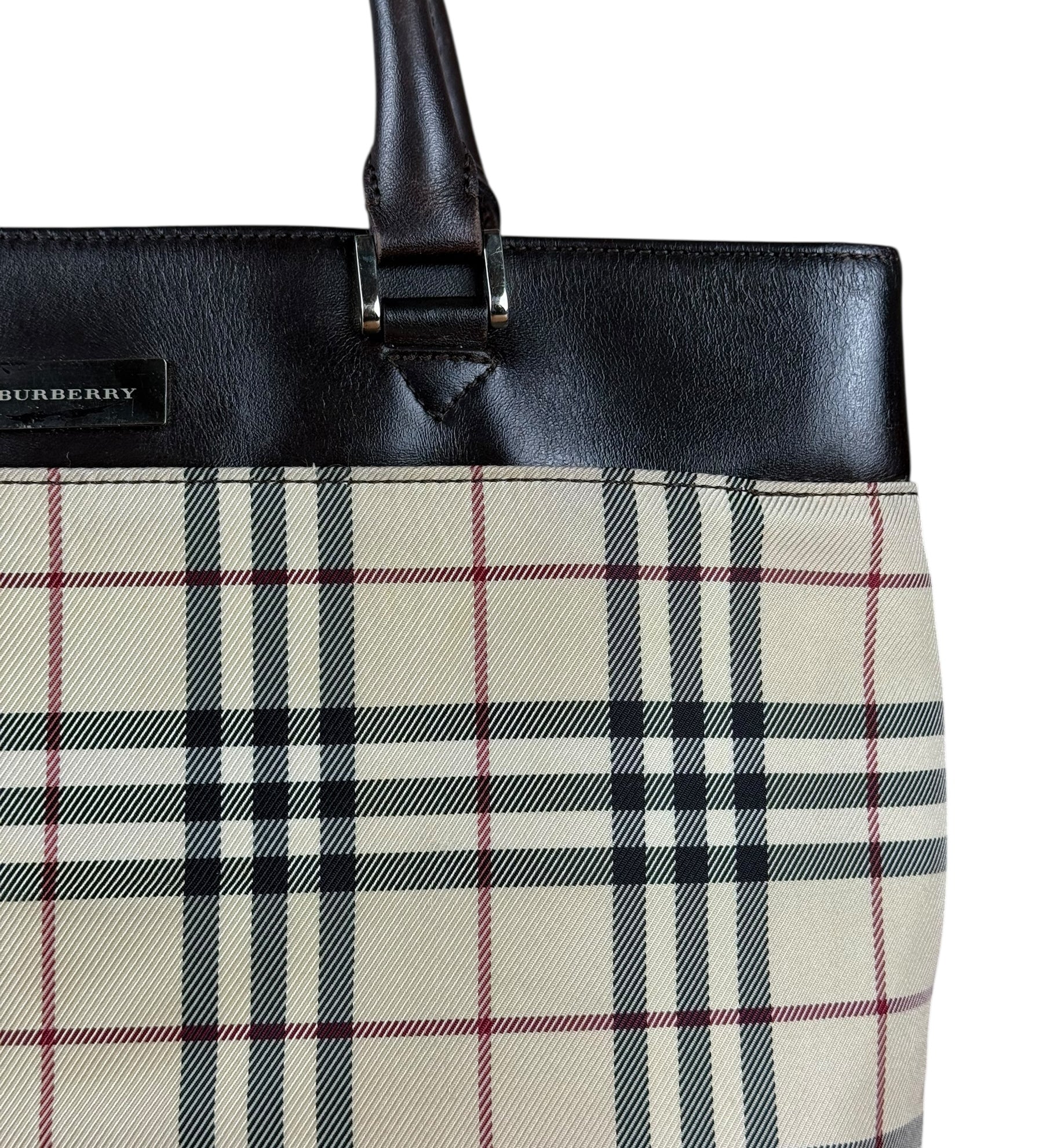 Burberry Nova Check Canvas Tote Bag