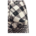 Chanel Bicolor Leather Trim Gingham Canvas Coco Mark Handbag 2010