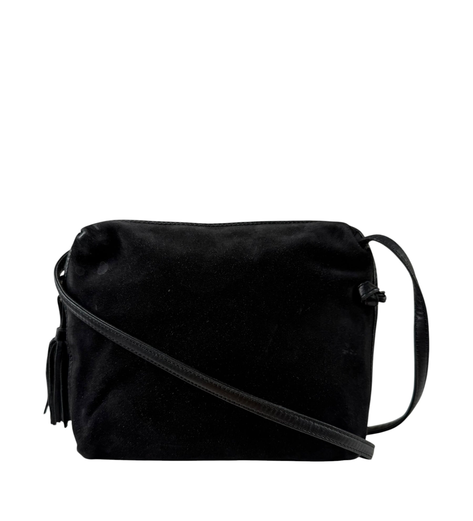 Bottega Veneta Black Suede/Leather Trim Crossbody Bag