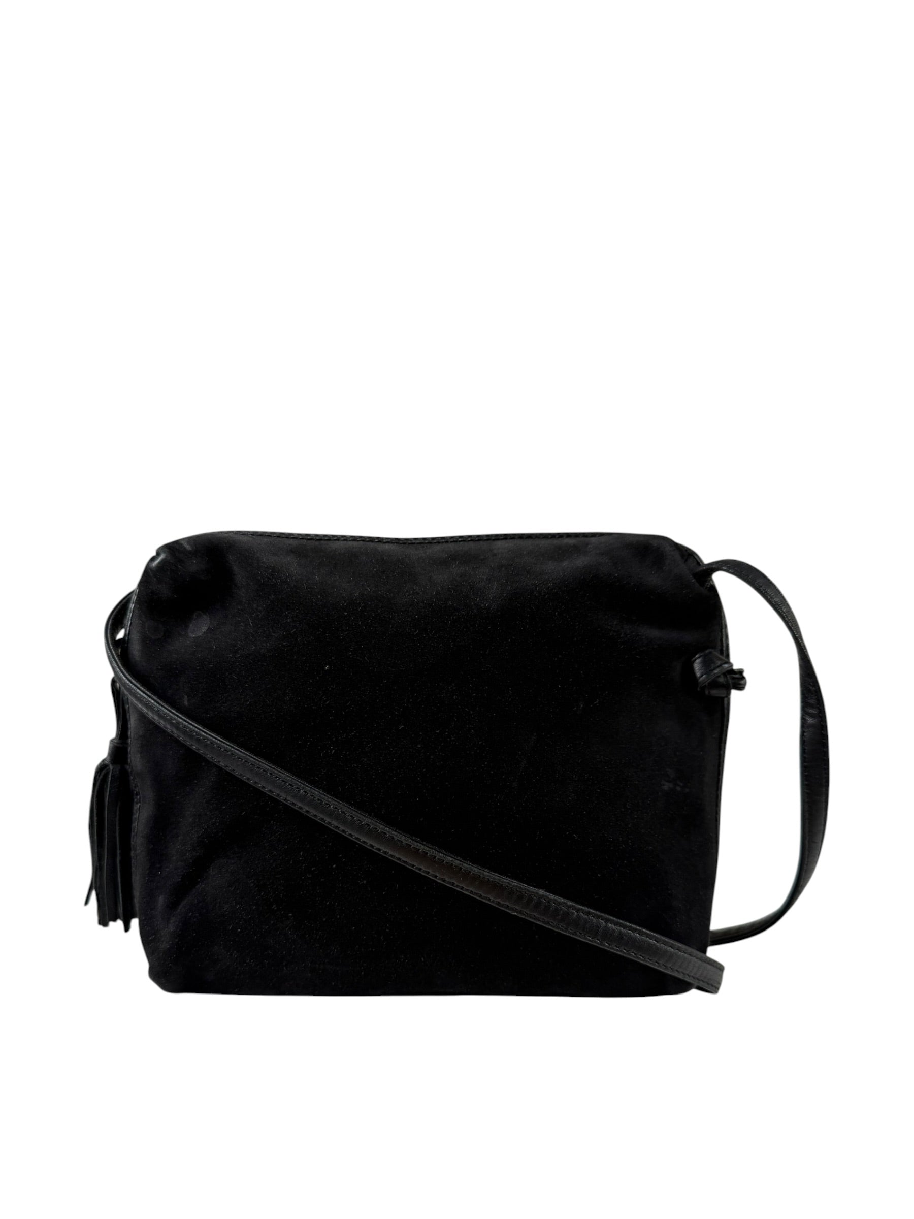 Bottega Veneta Black Suede/Leather Trim Crossbody Bag