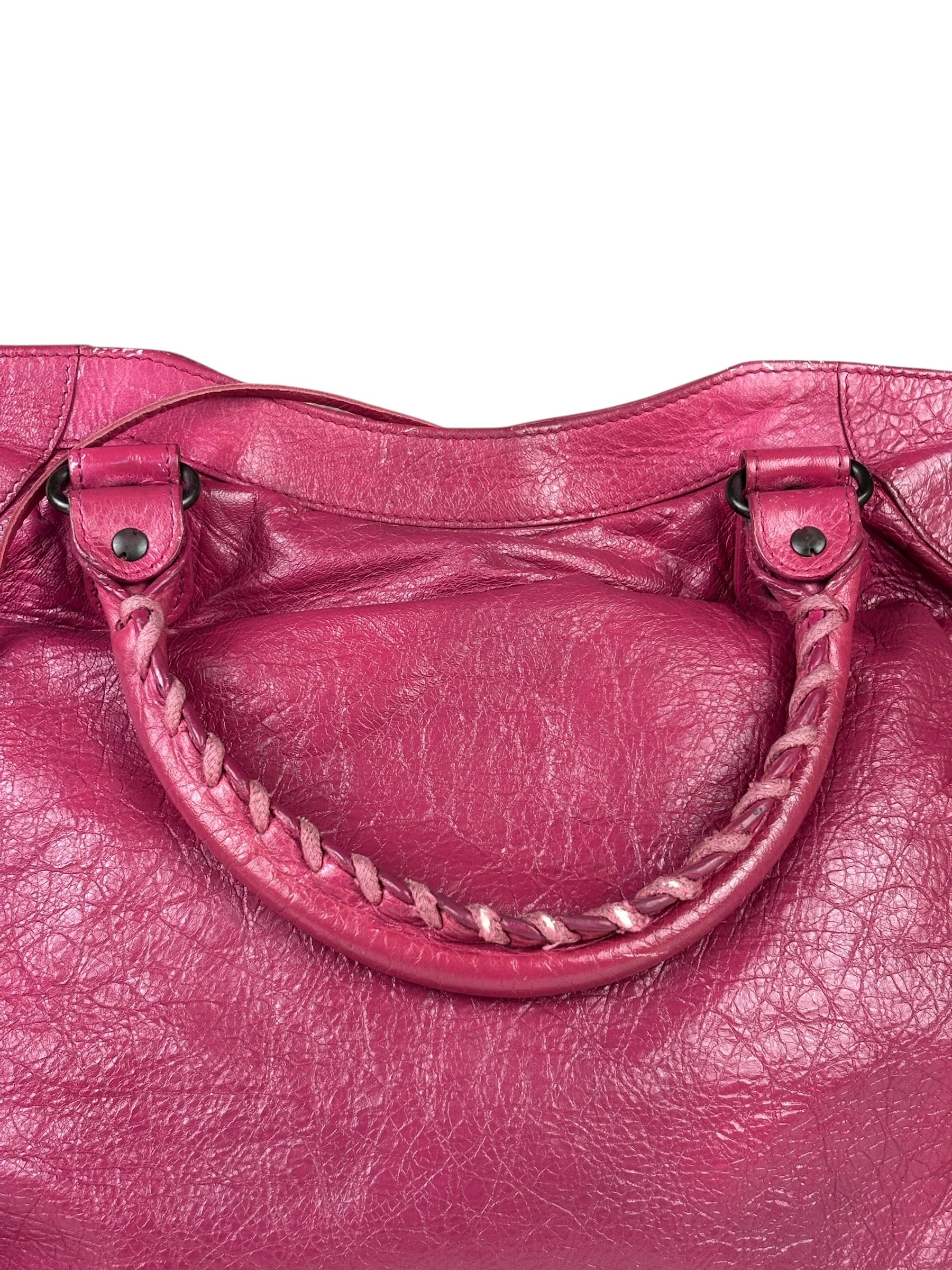 Balenciaga Pink Leather Classic City Two-Way Bag