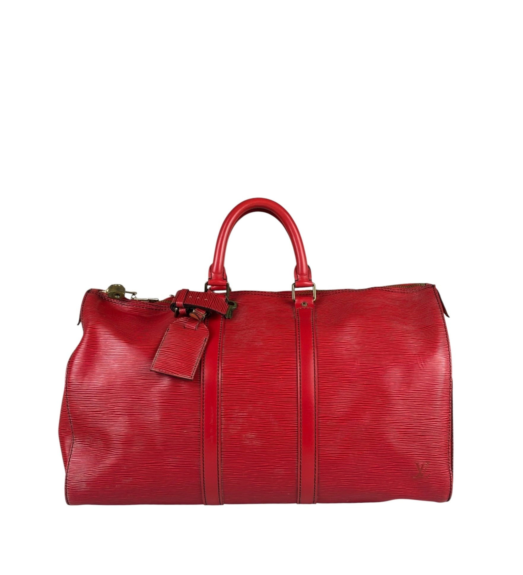 Louis Vuitton Red Epi Keepall 45