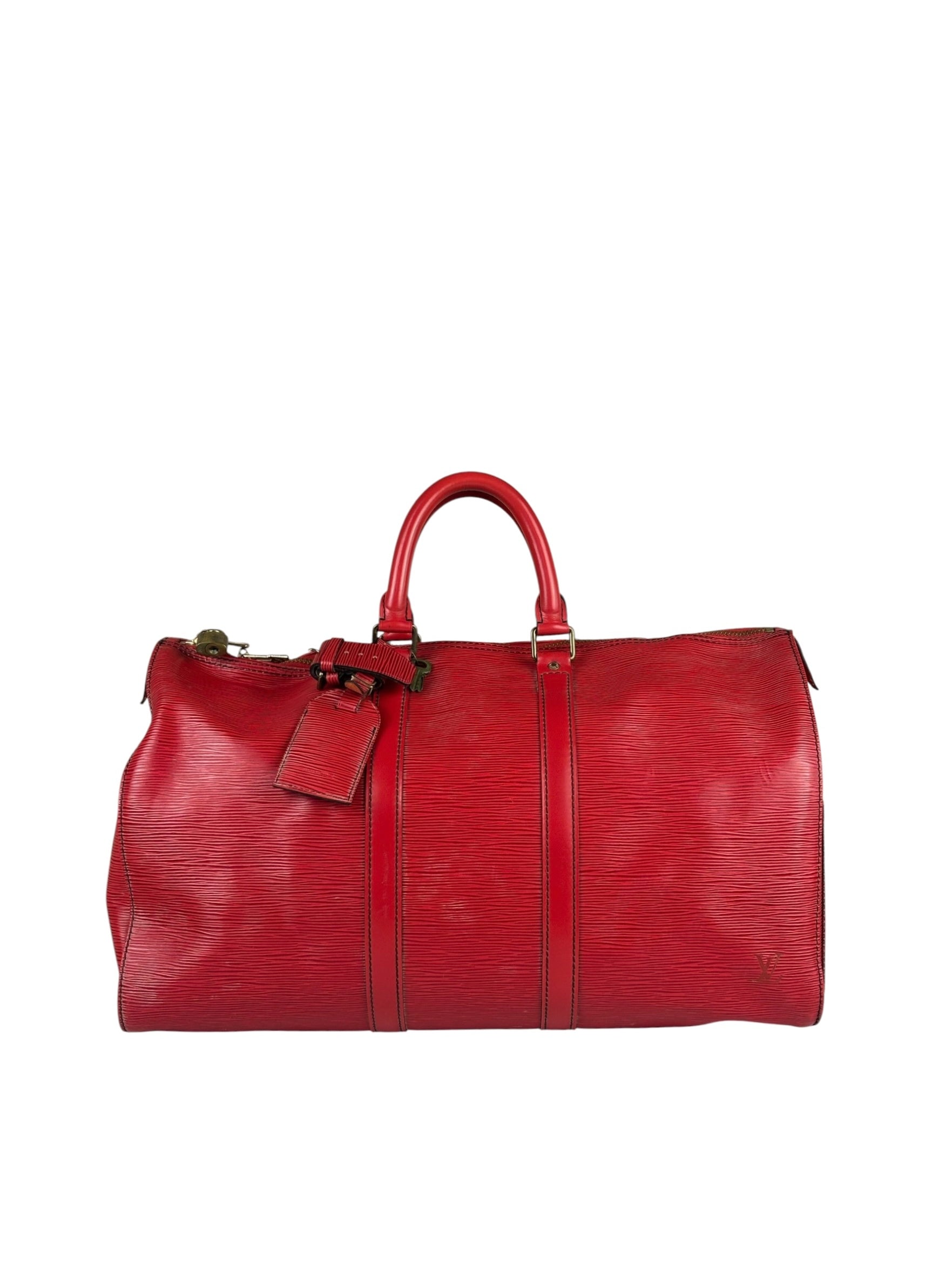 Louis Vuitton Red Epi Keepall 45