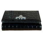 Vivienne Westwood Black Patent Croc Embossed Compact Wallet