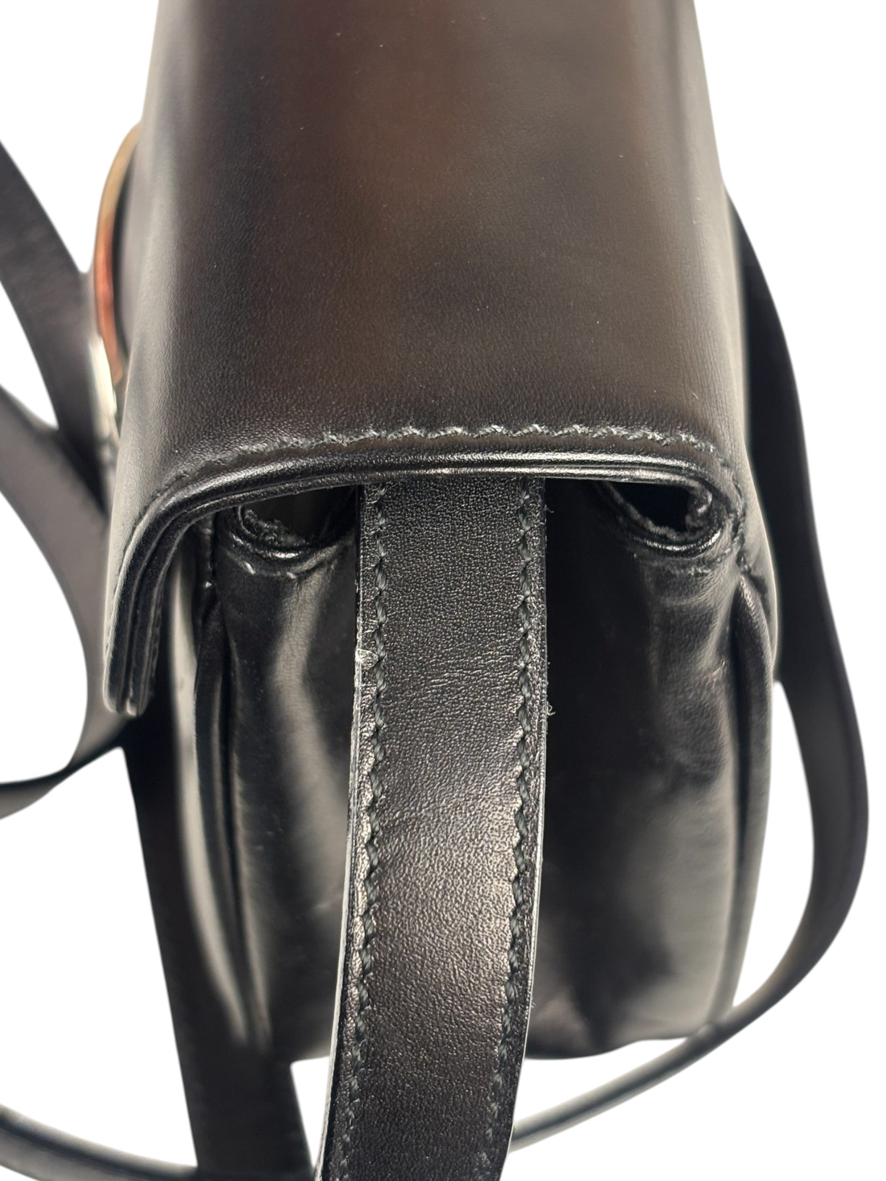 Ferragamo Black Leather Flap Mini Shoulder Bag