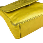 Chanel CC 1997 Chartreuse Leather Flap Shoulder Bag