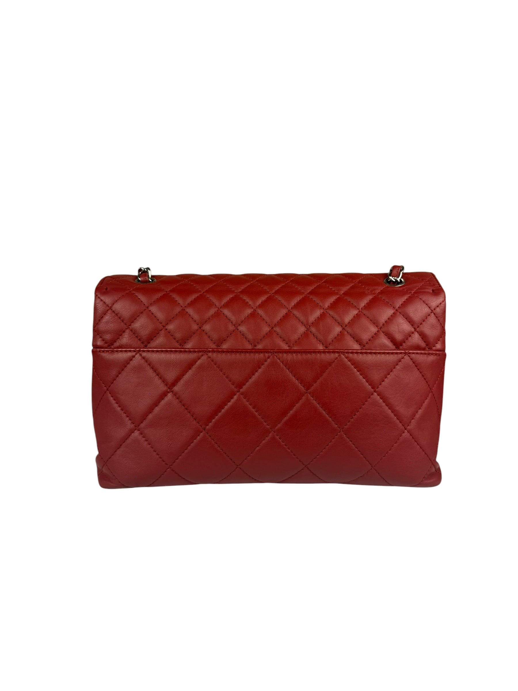 Chanel Red Qulited Leather Flap Shoulder Bag 2011