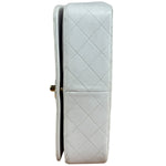 Chanel White Quilted Leather CC Flap Shoulder Bag 2013