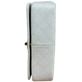 Chanel White Quilted Leather CC Flap Shoulder Bag 2013