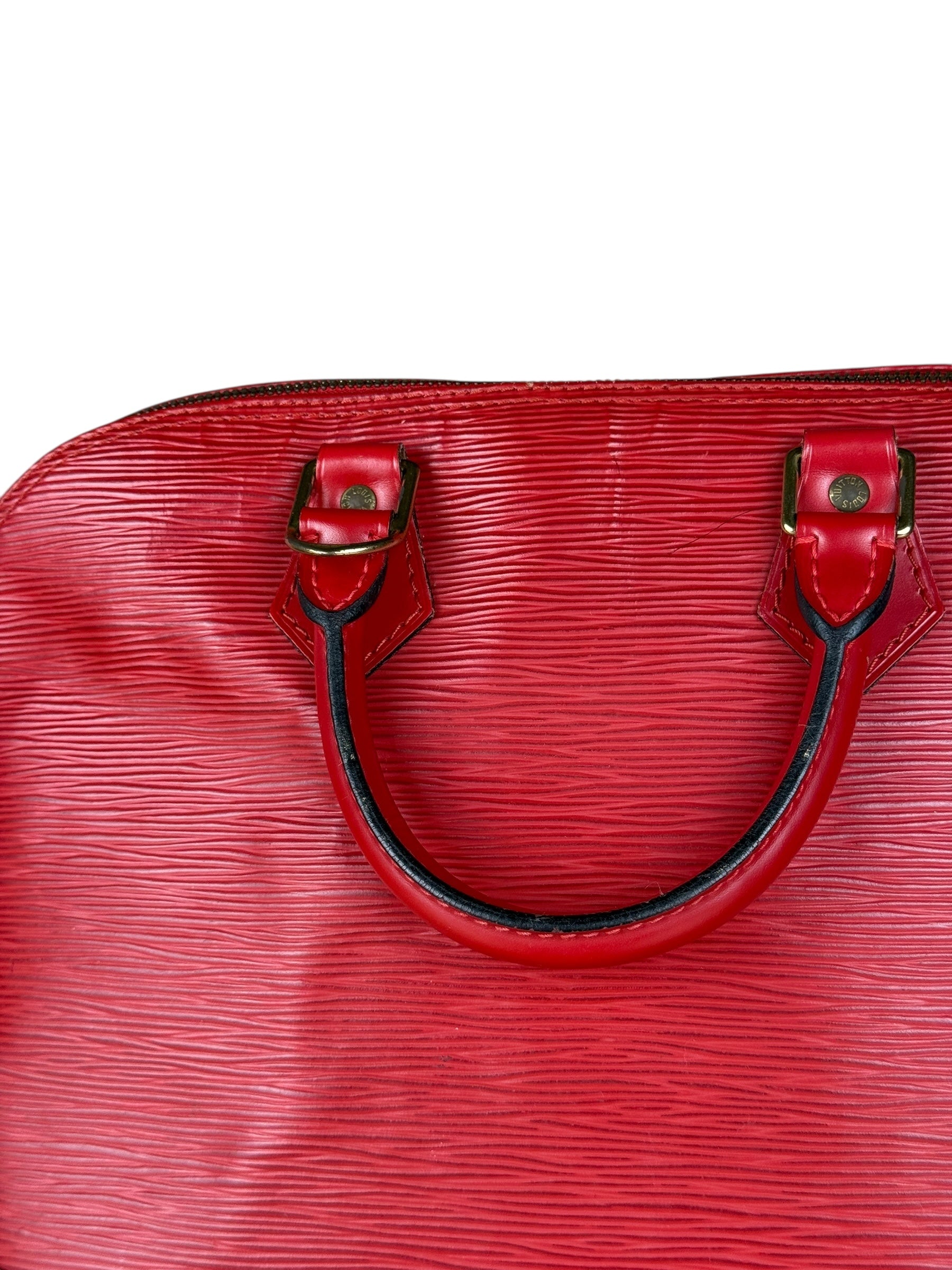 Louis Vuitton Red Epi Alma Handbag