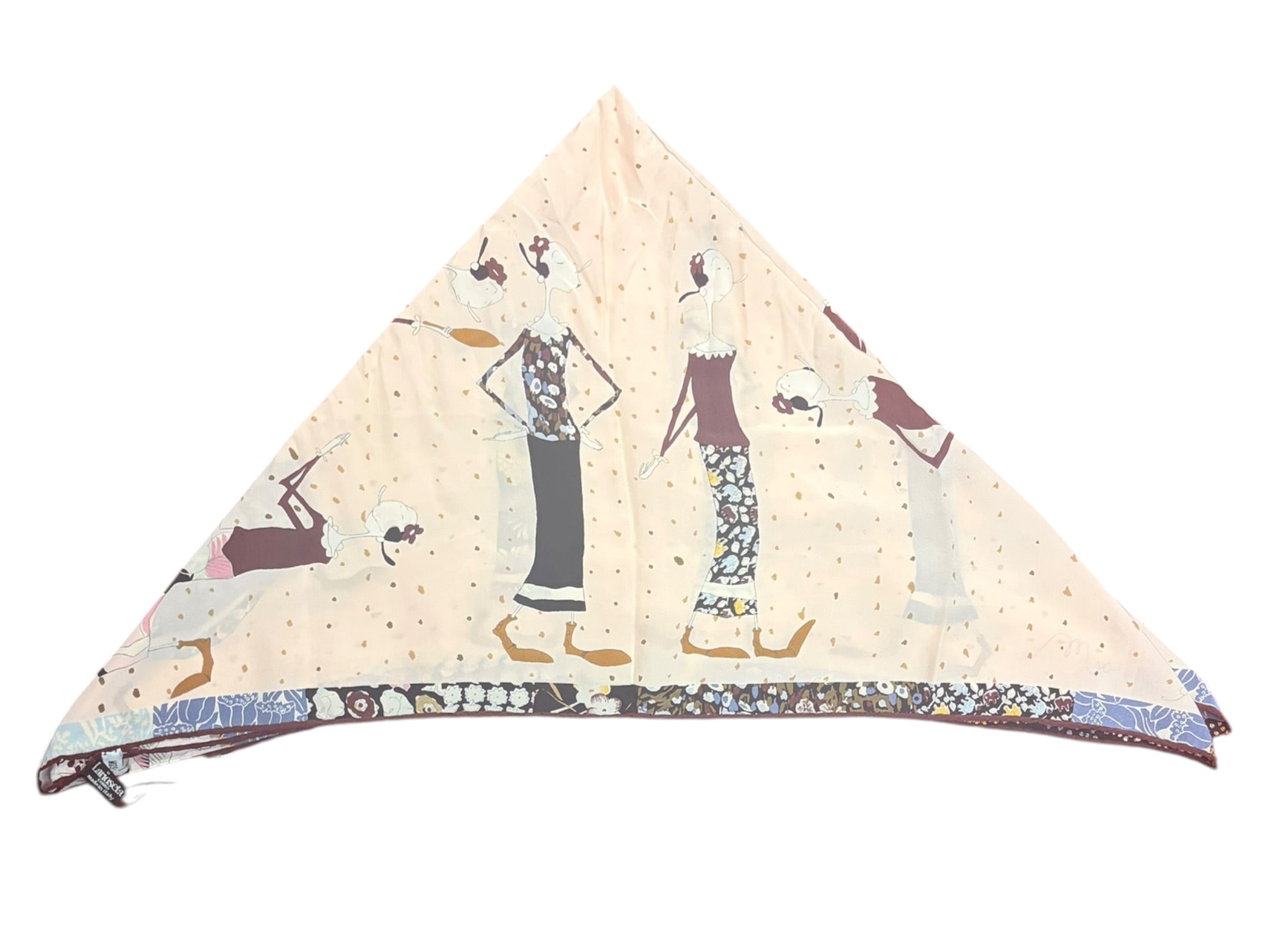 Moschino Vintage Olive Oyl Silk Scarf