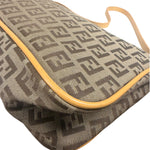 Fendi Beige Leather Trim Zucca Pochette