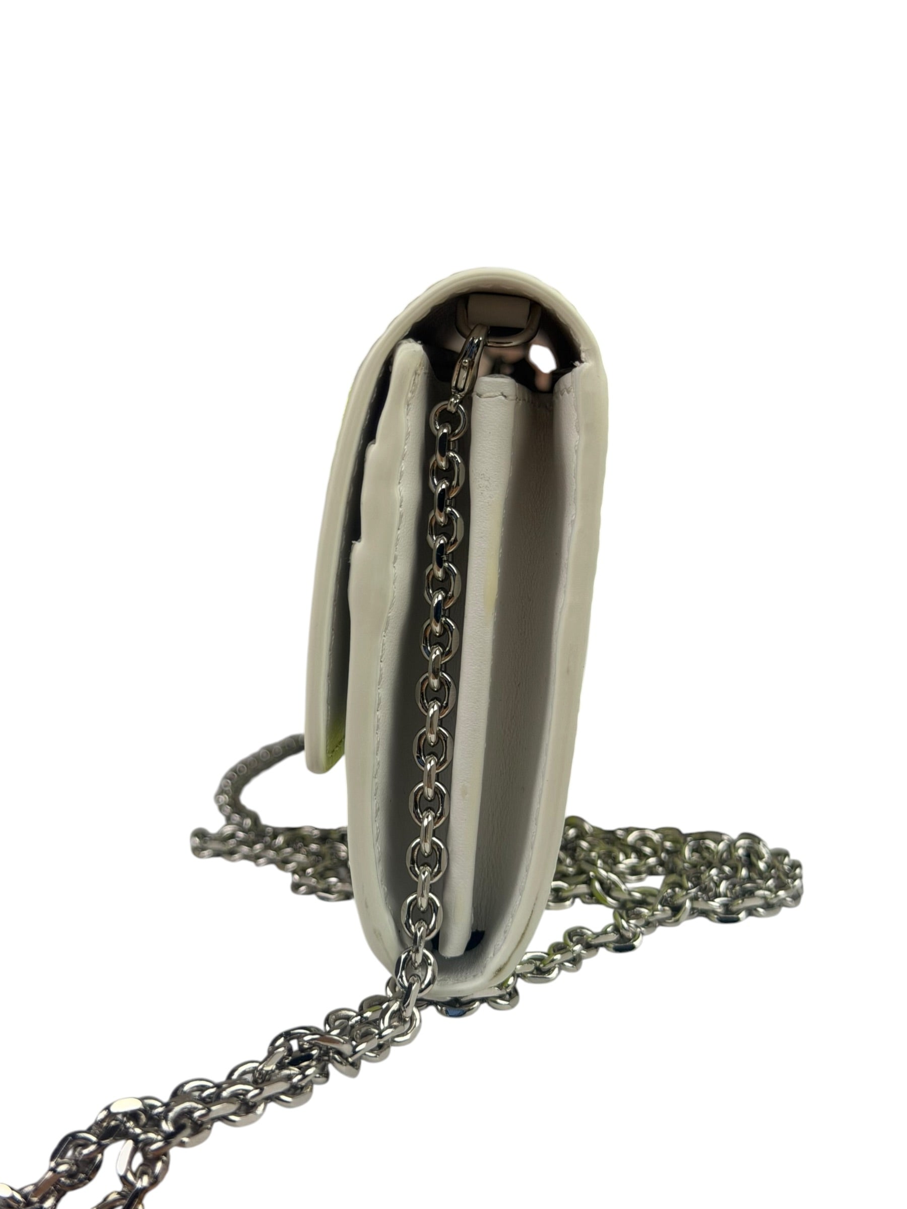 Fendi x Marc Jacobs Grey/Neon Yellow Roma Flap Wallet On Chain
