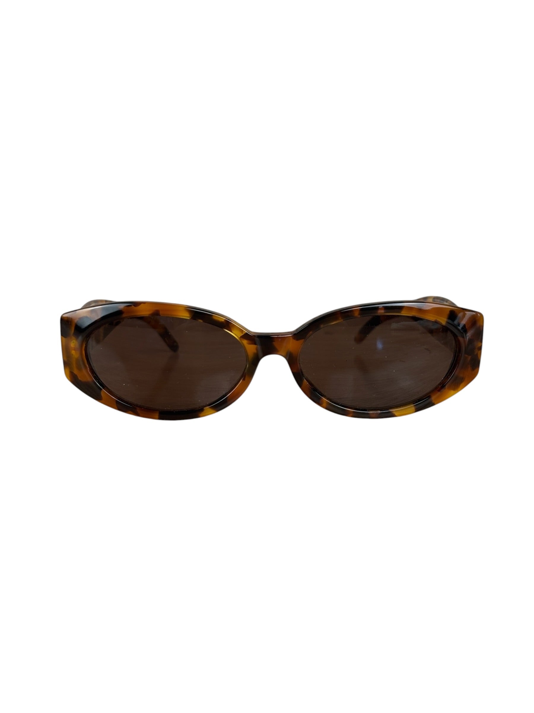 Gucci Vintage GG Havana Thick  Rounded Oval Sunglasses RX 2400/S