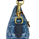 Coach Signature Blue Jacquard Denim Swing Zip Shoulder Bag