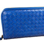 Bottega Veneta Intrecciato Long Wallet Blue
