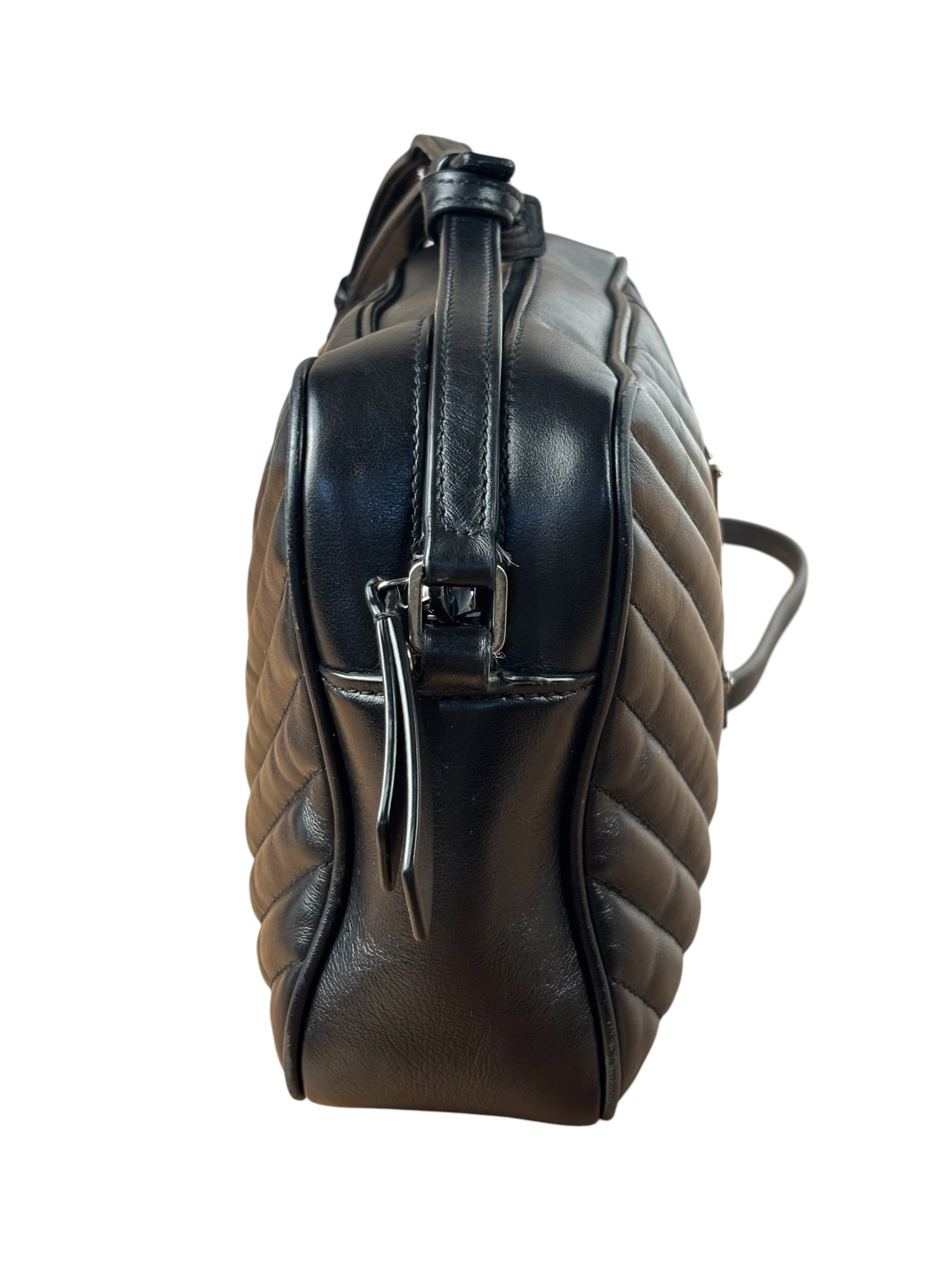 Yves Saint Laurent Black Leather Lou Camera Bag